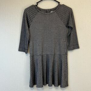 GAP girls size 10 black &‎ grey chevron pattern dress  pockets holiday concert